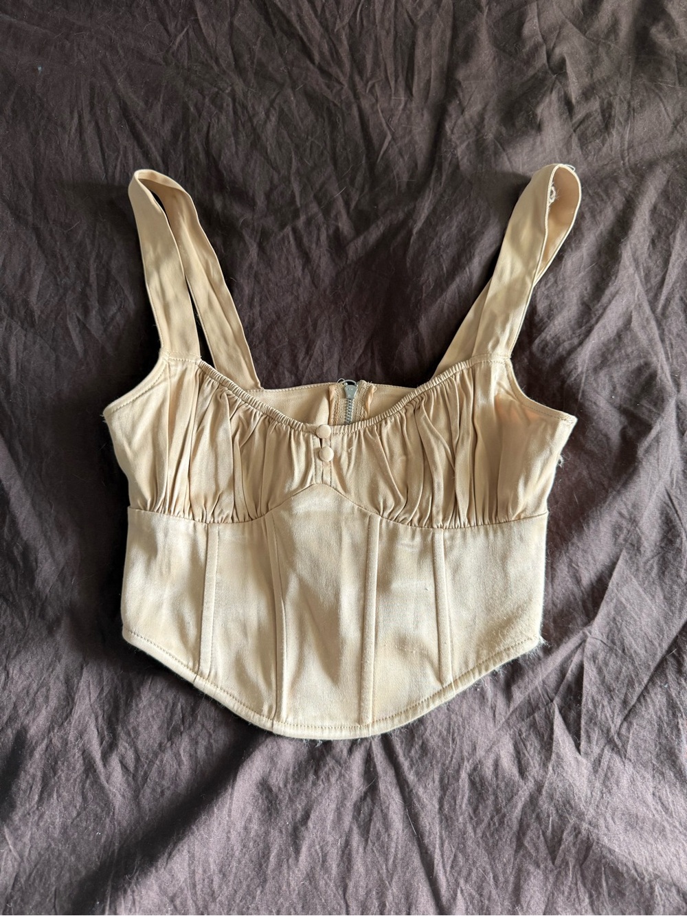 Zara satin Cream Corset Top